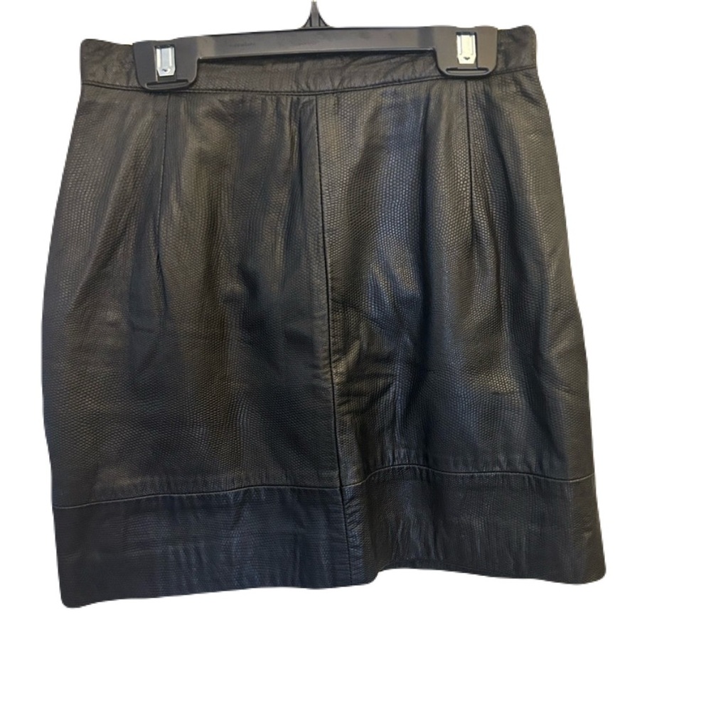Maxima Black Leather Mini Skirt